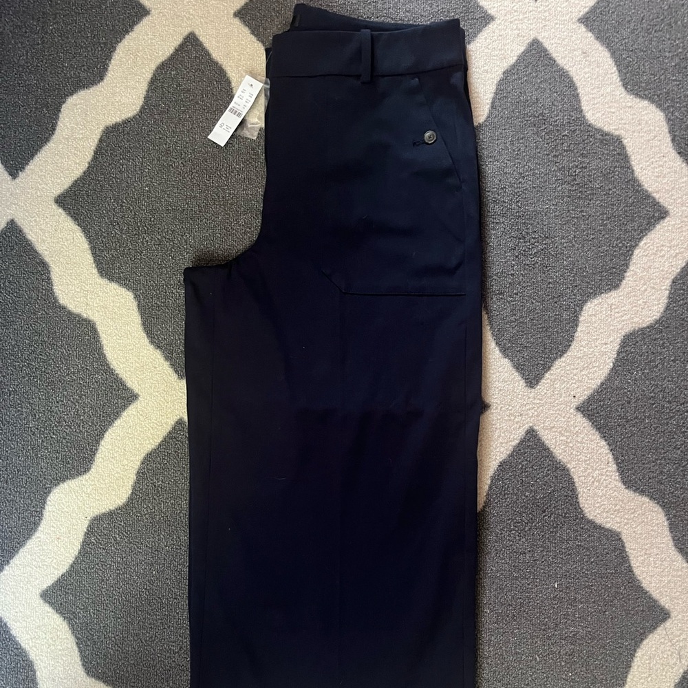 J. Crew Sydney wide-leg pant in bi-stretch cotton blend BF404 Size 14 - Navy